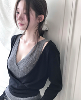 パイパンチングラップレイヤーニット