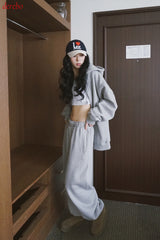 Napping Thick Soft Hooded Zip-Up Set