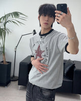 ピア スター クロップ リンガーTシャツ
