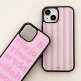 ストライプグロッシーガラスバンパーケース (pink)
