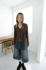 dark blue bermuda pants(S-M)