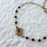 Onyx Floral Bracelet