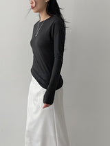 フィリングテンセルラウンドネックTシャツ