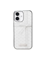 Ribbon Lace Magsafe Silver Glass Bumper Case