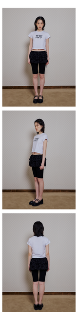 MIX LOGO CROP T SHIRT - WHITE