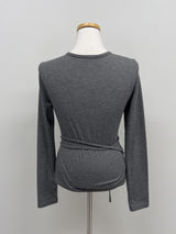 [Brushed Lining] Poe Wrap Bustier T-Shirt