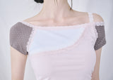 [MADE] Love It Lace Asymmetric Off-Shoulder Tee