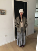 Kine Check Banding Maxi Skirt (2c)