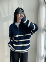 [Universal] Dangala Semi-Ziped Up Car knitwear