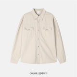 スムッジ‐ウォッシュドコットンシャツ(5 Colors)