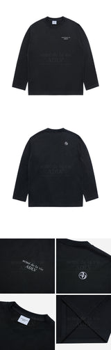 [24SS]   ベーシックロゴニードルワークロングスリーブTシャツブラック