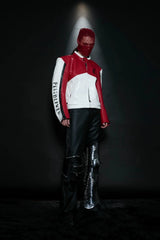 Colorblock PU Leather Biker Jacket