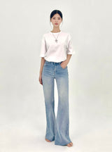 2ND REORDER EMBROIDERED FLARE JEANS code 25101