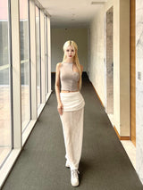 1381. Glad shirring unbal sleeveless (3color)