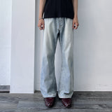 Bleached Wide-Leg Jeans