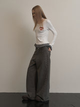 SIDE BEADS PANTS CHACOAL