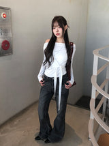 コウジンスタッドラップタイオフショルダーTシャツ