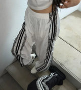 Nylon Lace-Up Track Pants [2 Colors]
