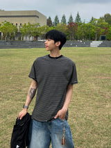 Layered Stripe Short-Sleeve T-Shirt (4 Colors)