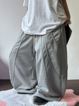 コリアン/ハイクオリティ🤍🩶 アウラリベットセミバルーンワイドロングパンツ 🩶🤎🖤🤍 - 4カラーズ