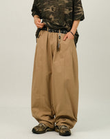 BEE Curved Line Pin-tuck Balloon Pants