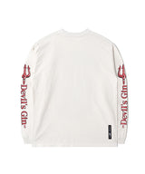 RG キス＆リスク ウォッシュド長袖Tシャツ (Ecru)