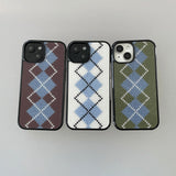 CLASSIC ARGYLE GLASS BUMPER CASE_KHAKI