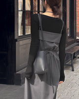 Neutral bustier long dress