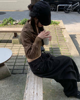 Brown slim zip up