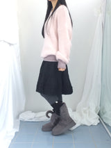 Suede Rabbit Fur Boots