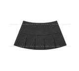 イゼット ボタン プリーツ ミニ スカート