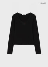 [MADE] Zeromi Lace V-Neck Long Sleeve Tee