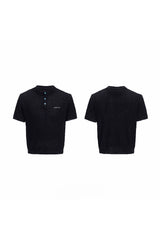テクスチャードニットメッシュTシャツ