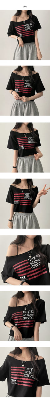 Risch Unbalanced Shoulder Short Sleeve T-Shirt