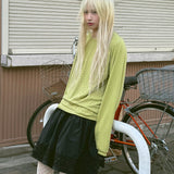 Candy Dot Raglan Tee (yellowish green)