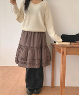 ミディチェックスカート