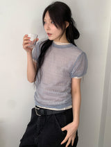 SHEER PUFF BLOUSE (4C)
