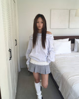 Lace pleated skirt