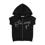 HOTFIX PUFF SLEEVE HOOD ZIP-UP (BLACK) F26QB151