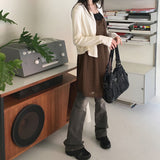 Noi vintage washed low-rise long bootcut denim pants
