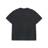 24FW アップリケロゴピグメントショートスリーブTシャツチャコール