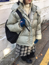 グランジボタンアップチェッカードスカート (2 Colors)