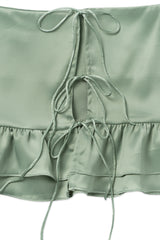 Tie satin blouse_mint