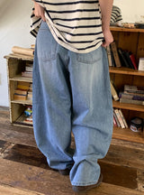 Obe wide denim pants