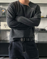 AO diagonal zipper long sleeves