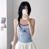 Sweet color lettering sleeveless top (3 colors)