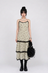 FLEUR ANTIQUE LACE-TIERED DRESS