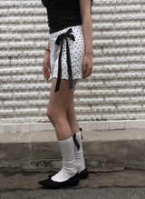 Dot Ribbon Strap Skirt