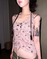 (3color) Star Lace-Up Halter Sleeveless Tee
