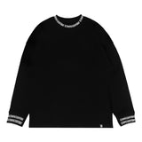 TZ リブオーバーサイズ長袖Tシャツ - BLACK